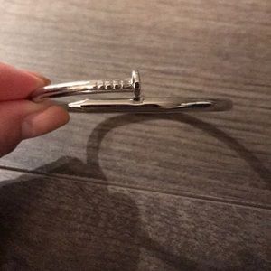 Silver nail bracelet